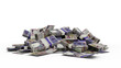 © RODWORKS - 3D Isolated Stack of 500 Qatar Riyal notes