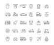 © Yevhen - Transport set icons. Black and white with lines. Isolated on white background. Can be used for mobile concepts and web applications, brochures, social networks. Flat style vector illustration.