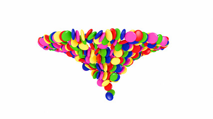 Poster - Illustration of a twister of multicolor candies on the white background