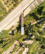 Aerial View Of The 'The Lone Wagon' At Israel's Official Holocaust Memorial To The Victims Of The Holocaust, Yad Vashem, Jerusalem, Israel.