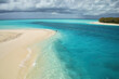 Sandy beach at the tip of Mouli Island in Ouvea lagoon, Loyalty Islands, New Caledonia.