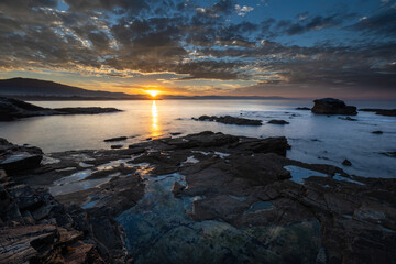 Wall Mural - Spectacular sunset of varied color in the sky on the coast of Galicia!