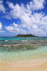 Wall Mural - Coastline of White Island with Saline Island in the distance, Grenada.