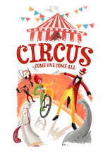 Vintage Poster For Circus Show
