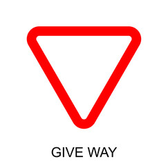 Wall Mural - Give Way icon sign