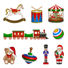 Set Of Isolated Christmas Toys