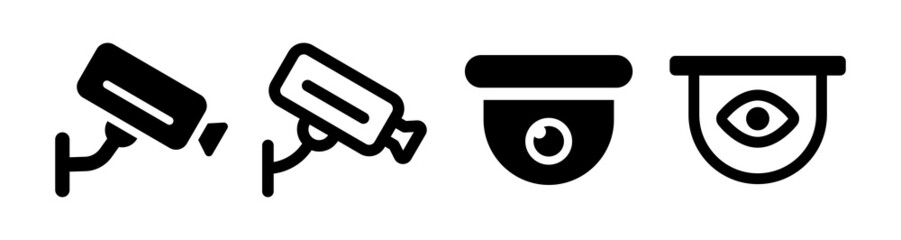 Aufkleber - CCTV camera icon set. Security cam icon isolated on white background