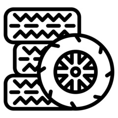 Poster - tire line icon