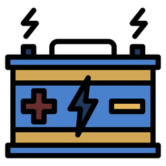 Poster - carbattery line icon