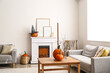 © Pixel-Shot - Stylish interior of room decorated for Halloween celebration