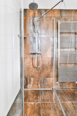 Wall Mural - Design of contemporary shower tall with brown tiles