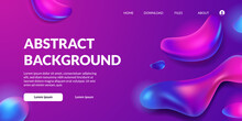 Purple Abstract Drop Blob Dynamic Shape Fluid Bubble Vivid Bright Vibrant Element With Purple Background Landing Page Template