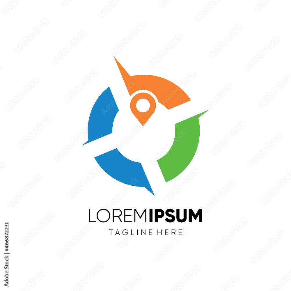 Letter O Map Location Logo Design Vector Icon Graphic Emblem ...