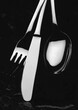 elegant dinnerware set on a black background
