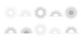 Fototapeta Zachód słońca - Linear boho sun logo design templates