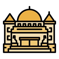 Sticker - City parliament building icon. Outline city parliament building vector icon color flat isolated