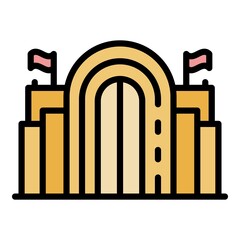 Architecture parliament icon. Outline architecture parliament vector icon color flat isolated