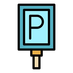 Sticker - Park indicator icon. Outline park indicator vector icon color flat isolated
