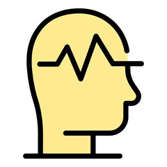Canvas Print - Human mental health icon. Outline human mental health vector icon color flat isolated
