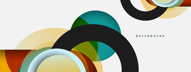 Circle and round shapes abstract background. Vector illustration for wallpaper banner background or landing page