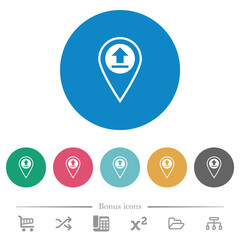 Sticker - Upload GPS map location flat round icons