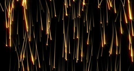 Aufkleber - Gold sparkles and golden shine flow of glitter, magic background. Golden trails of fluid or fibers of shiny light of sparkling particles with star glow effect