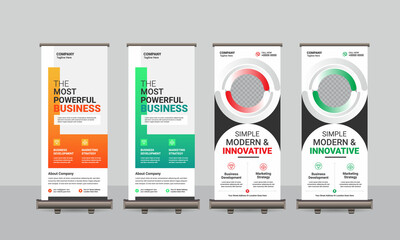 Wall Mural - Business Roll Up Banner Set, Use Corporate Business, Agency, Travel, Gym, Fashion