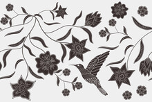 Seamless Pattern With Traditional Batik Floral Motifs