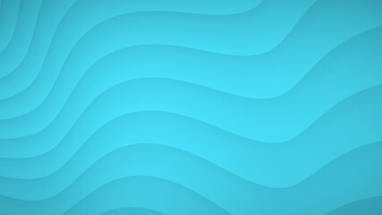 Wall Mural - Abstract background of wavy curved stripes with shadows in light blue colors