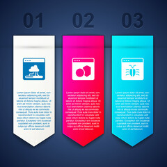 Set Cloud technology data transfer, Software and System bug. Business infographic template. Vector