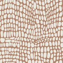Geometric Seamless Pattern With Rounded Shapes. Animal Skin Ornament. Artistic Crocodile Leather Texture. Textile And Fabric Background.