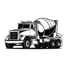 Truck Cemente Mixer Concrete Illustration