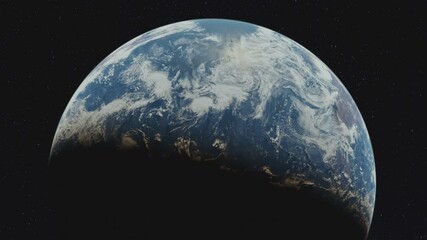 approaching planet earth from space. photorealistic cinematic grading and detail