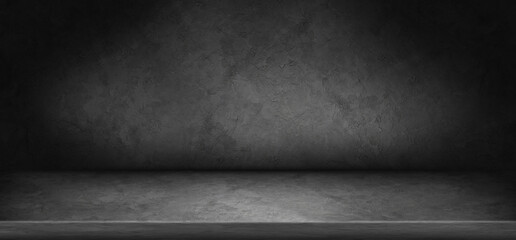 Wall Mural - empty dark gray concrete floor studio room background
