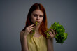 © VICHIZH - woman with lettuce leaf healthy food diet lifestyle
