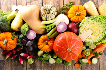 Poster - healthy food selection fruit and vegetable