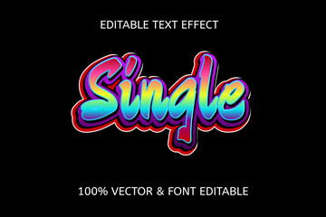 Wall Mural - single style street gravity editable text effect