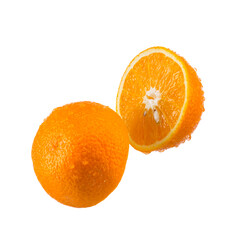 Wall Mural - half ripe oranges isolated  on a white background