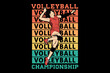 Volleyball championship design vintage retro