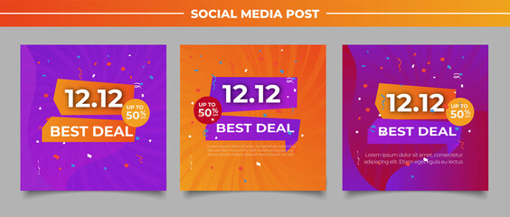 Wall Mural - promo sale discount social media post template	