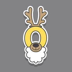 Wall Mural - Letter O icon logo with deer illustration design vector