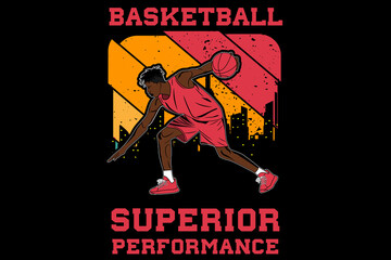 Wall Mural - Basketball superior performance design vintage retro