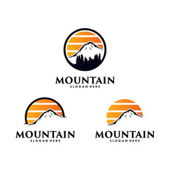 Poster - Set of Mountains logo design vector template