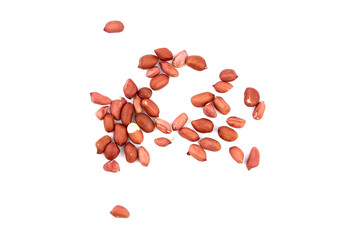 Wall Mural - Raw peanuts isolated on white