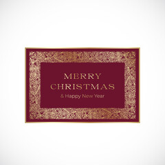 Wall Mural - christmas and new year hand drawn sketch spruce wreath, frame banner or sticker template. abstract w