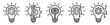 innovation icon set. Light bulb and cog inside. inspiration icon. Light bulb and brain inside. innovation symbol. vector illustration