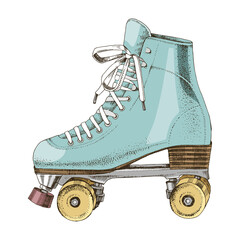 Wall Mural - Vintage, retro quad roller skate.