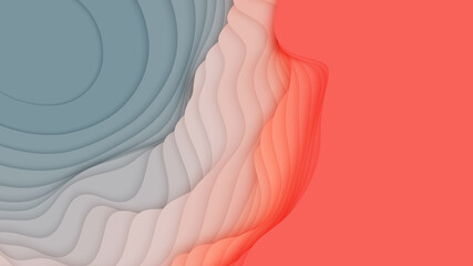 Wall Mural - red to blue paper layers. 3d abstract gradient papercut. colorful origami shape concept
