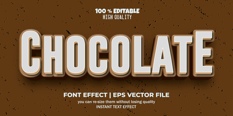 Editable font effect chocolate text style