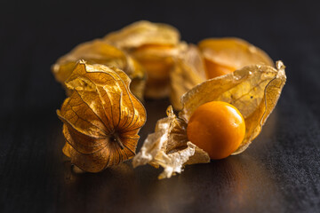 Poster - Physalis peruviana. Cape Gooseberry or ground cherries fruit.